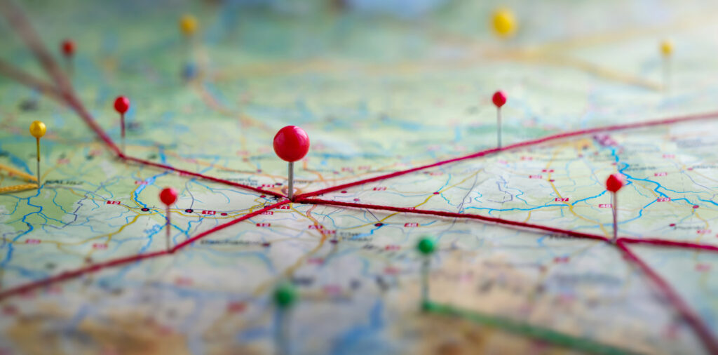 map with routes