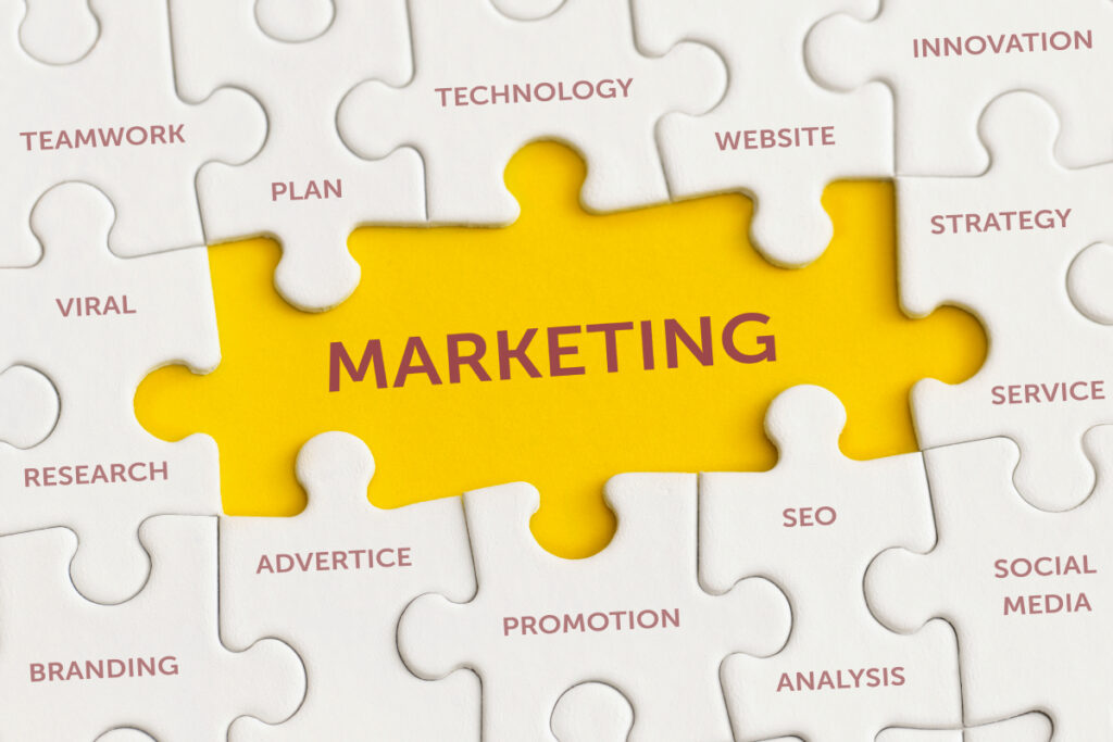 puzzle with the text Marketing